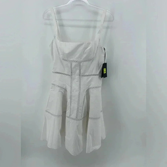 NWT Giovanni Bedin White Godet Flared Dress Cotton MINI DRESS White SIZE 38 US 2 - Picture 3 of 14
